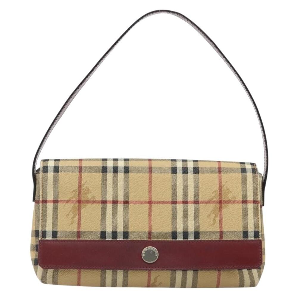Burberry Nova Check Coated Canvas Shoulder Bag Beige